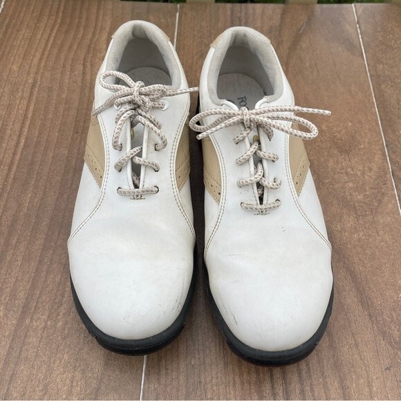 FootJoy GreenJoys Women's Golf Shoes #48392 White Tan Size 8 - Picture 3 of 7